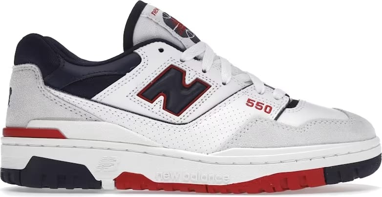 New Balance 550 Premium White Navy Red