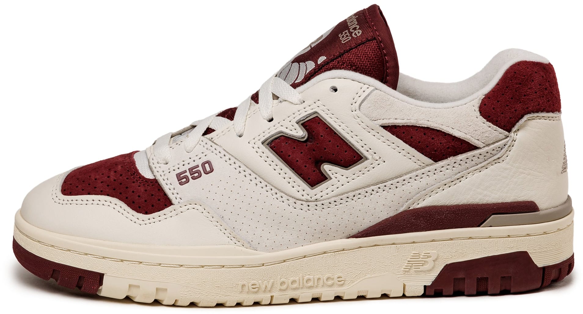 New Balance 550 Sea Salt Classic Crimson