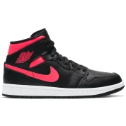 Jordan 1 Mid Black Hot Punch (Women's)