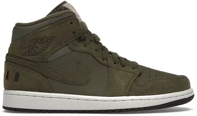Air Jordan 1 Mid Olive Canvas