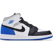 Air Jordan 1 Mid SE White Black Royal (GS)