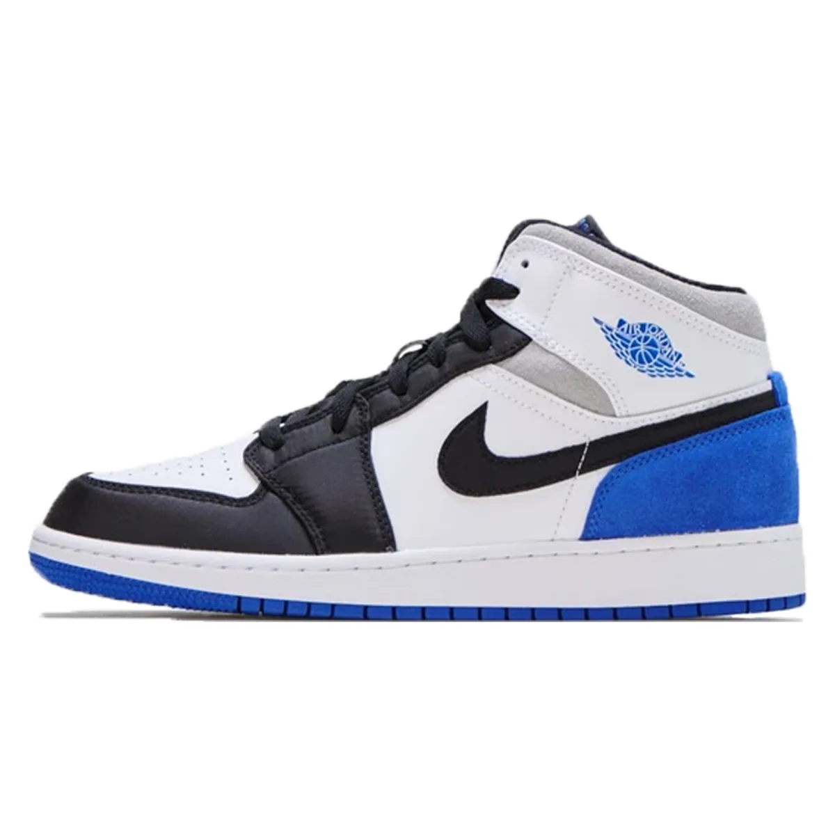 Air Jordan 1 Mid SE White Black Royal (GS)