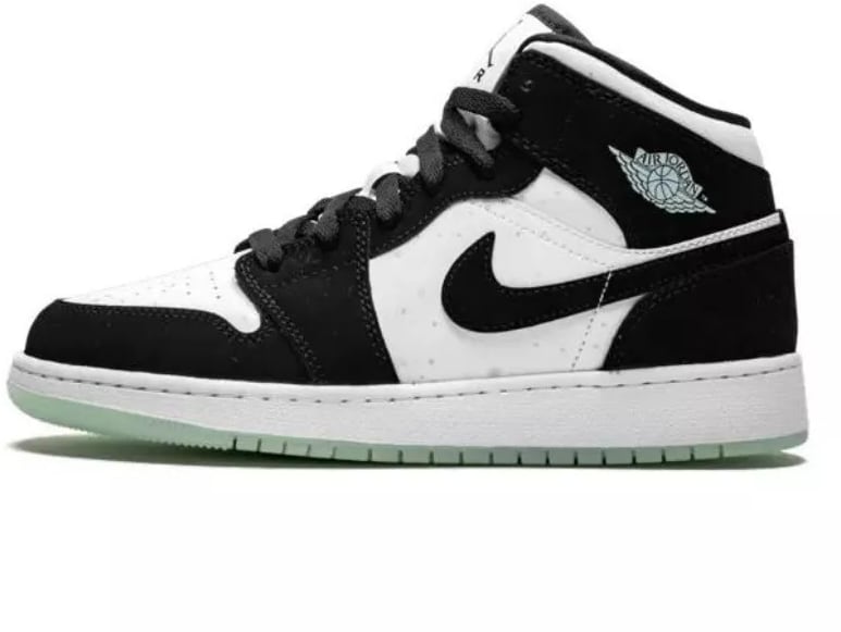 Jordan 1 Mid White Black Teal Tint (GS)