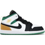 Air Jordan 1 Mid SE White Laser Orange Lucky Green (PS)