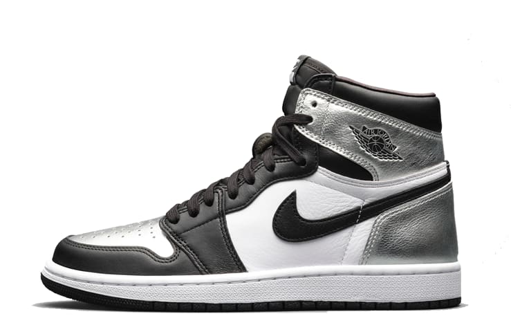 silver black and white jordan 1