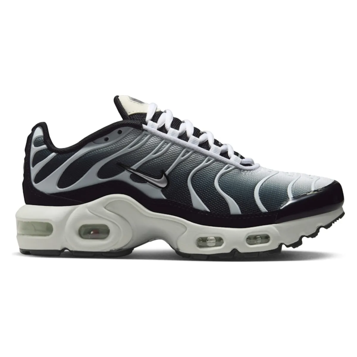 Nike Air Max Plus Black White Sail Metallic Cool Grey (GS)