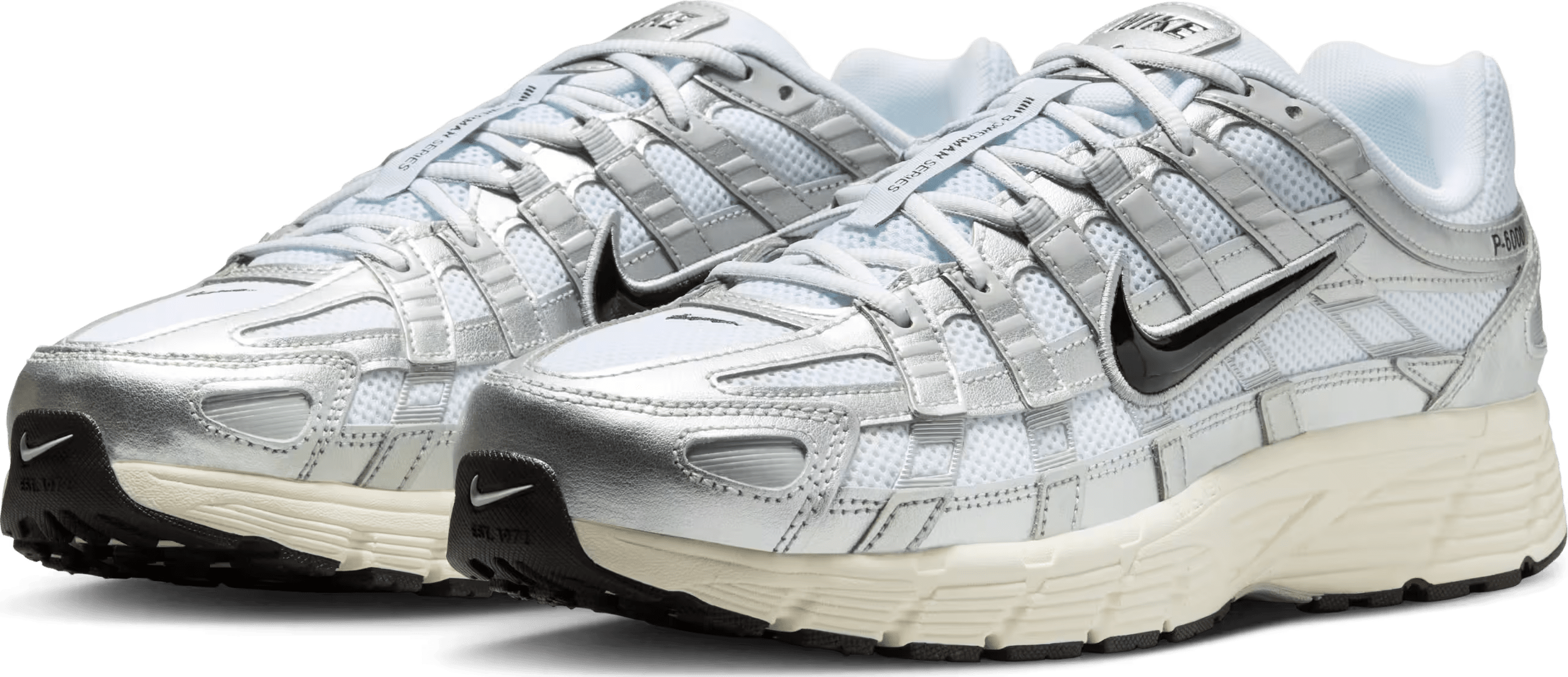 Nike P-6000 "White Metallic Silver Flat"