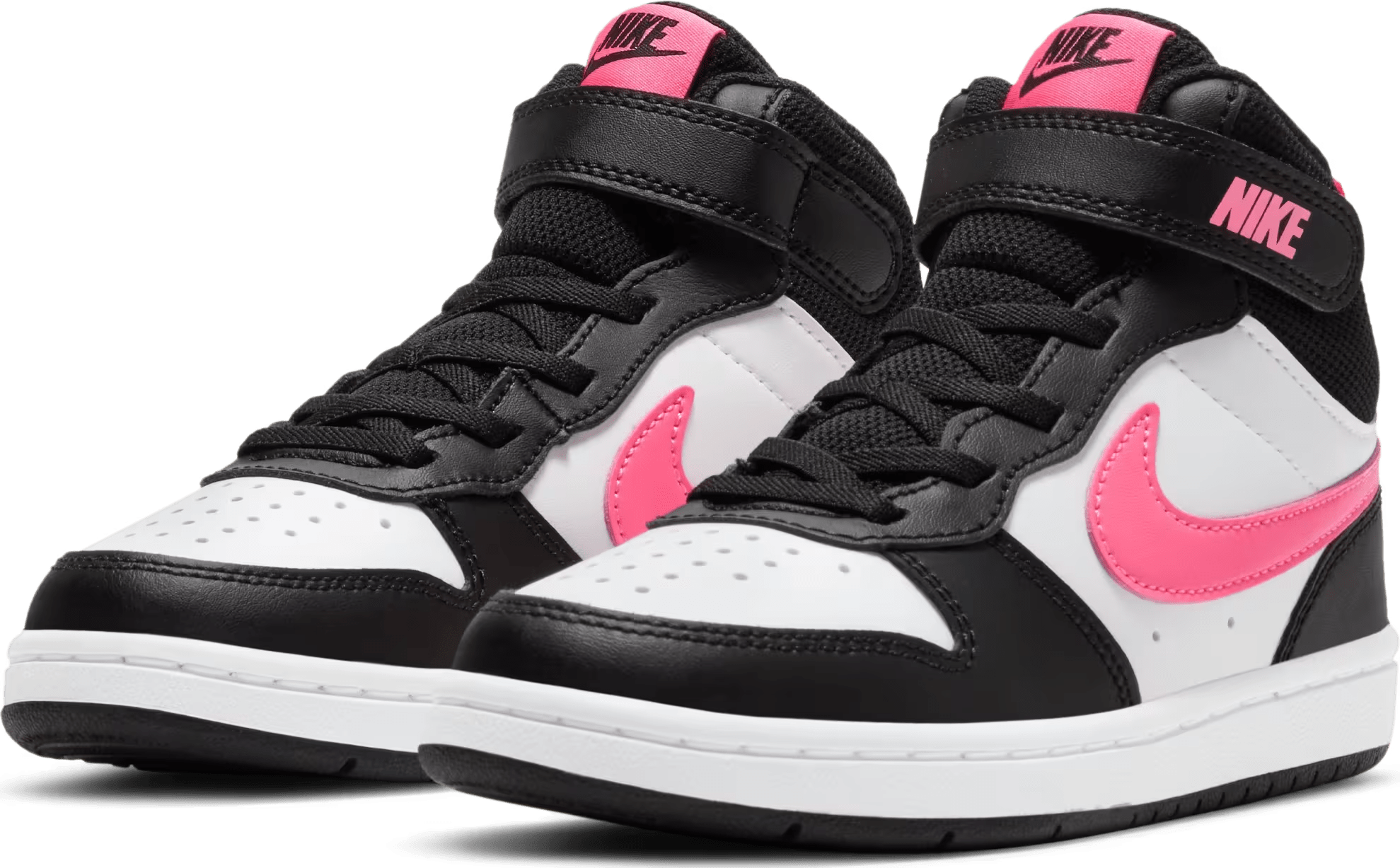 Nike Court Borough Mid 2 Black White Sunset Pulse (PS)