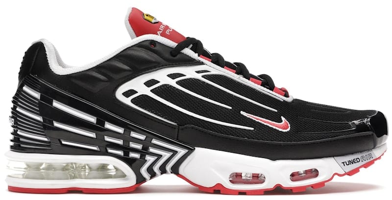nike tn 3 black black white