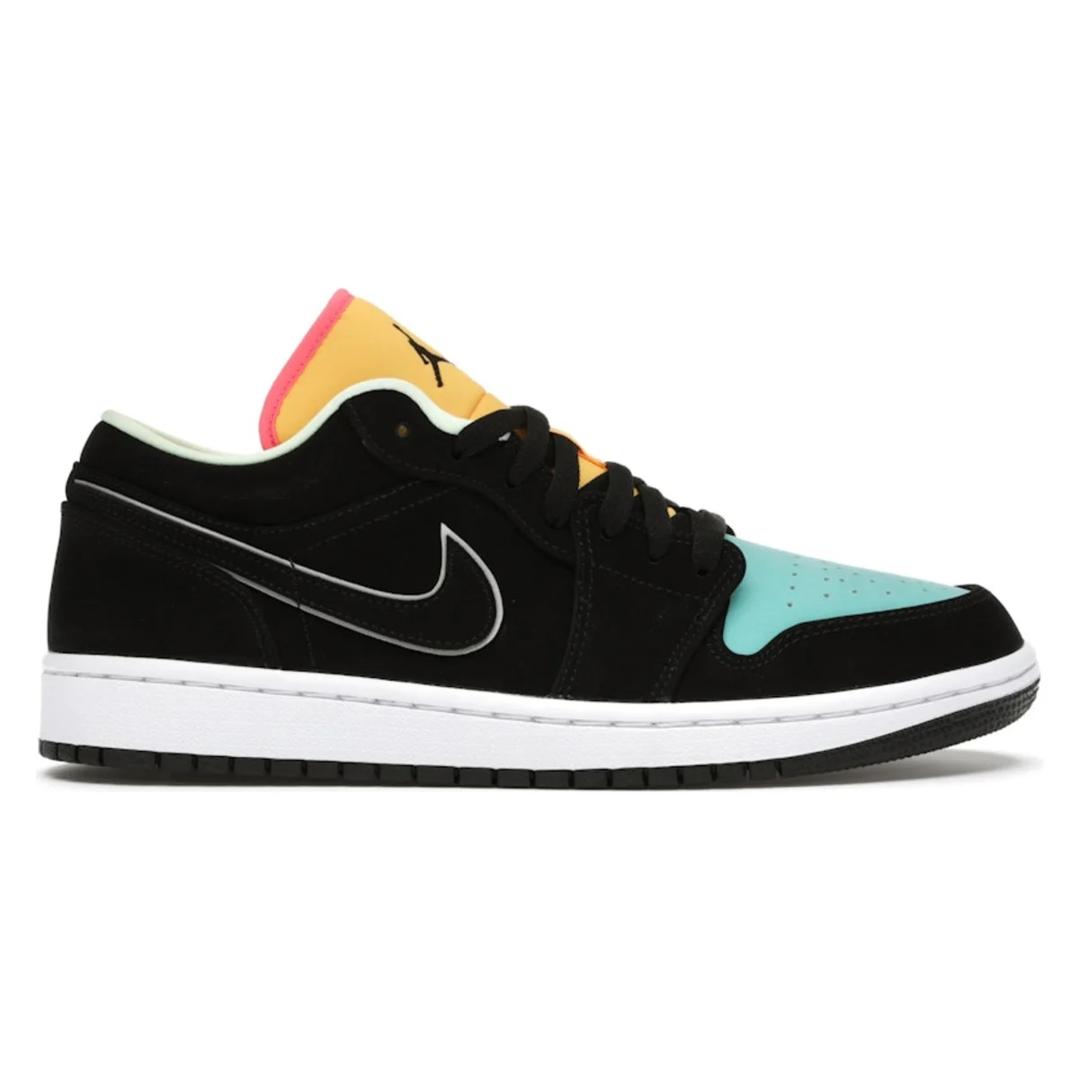 Air Jordan 1 Low Black Aurora Green Laser Orange