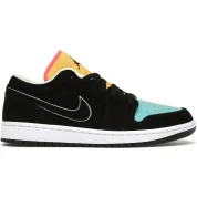 Air Jordan 1 Low Black Aurora Green Laser Orange