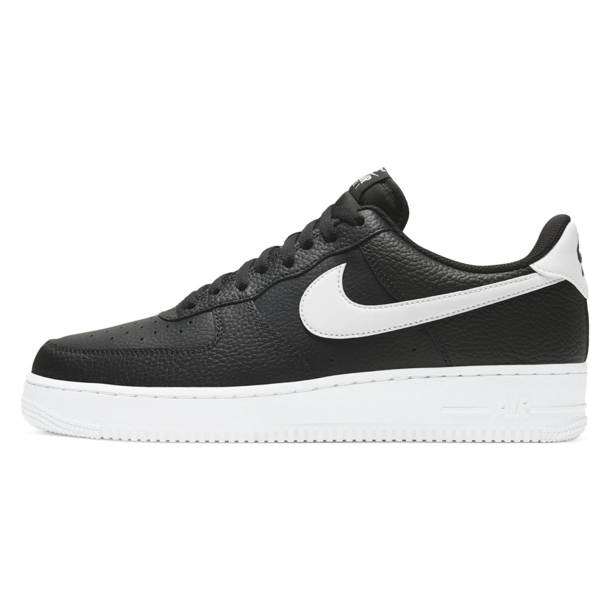 Nike Air Force 1 Low 07 Black White Pebbled Leather