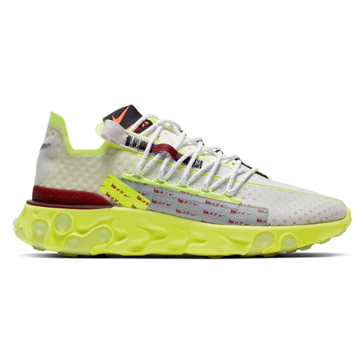 Nike React Runner ISPA Platinum Tint Volt Glow Team Red
