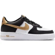 Nike Air Force 1 Low Black White Metallic Gold (GS)