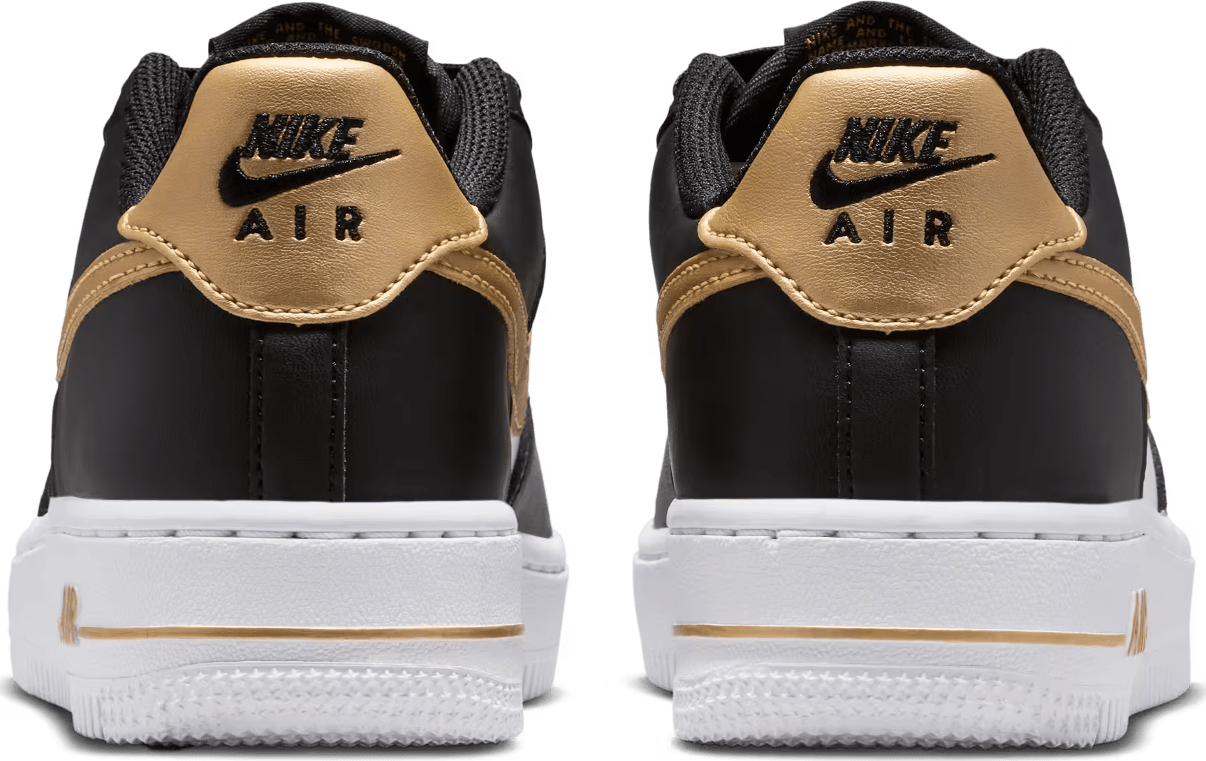 Nike Air Force 1 Low Black White Metallic Gold (GS)