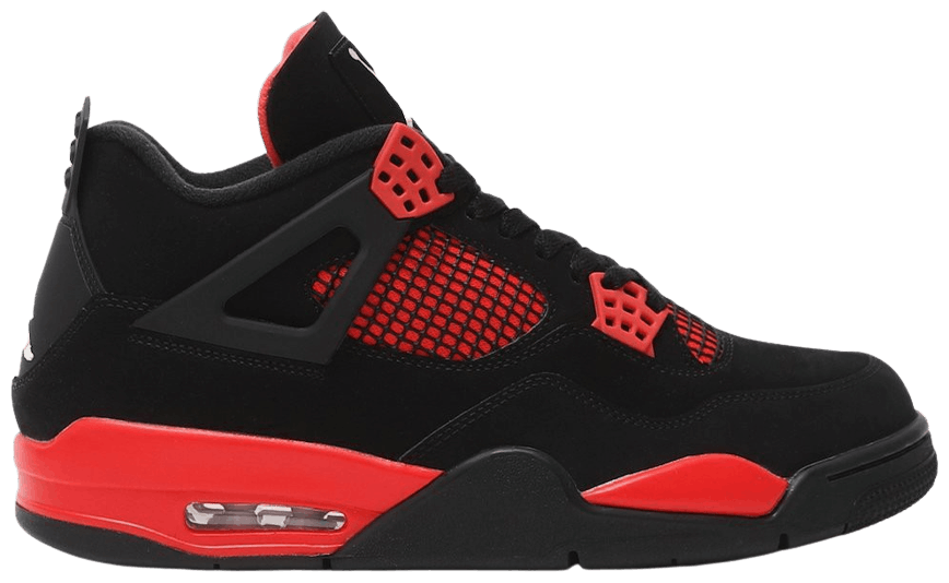 black and red jordan 4s 2021