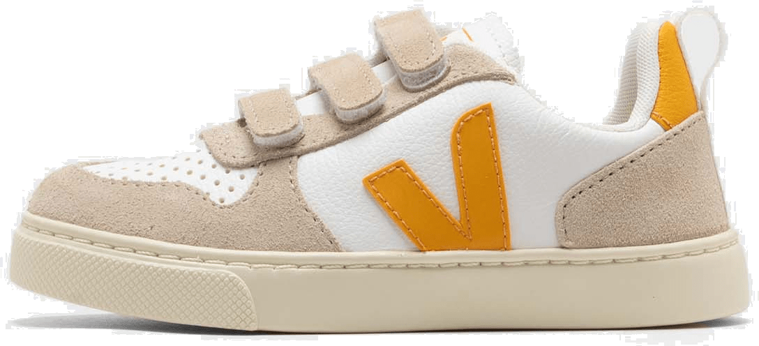 Veja Small V-10 CHROMEFREE LEATHER EXTRA-WHITE_OURO