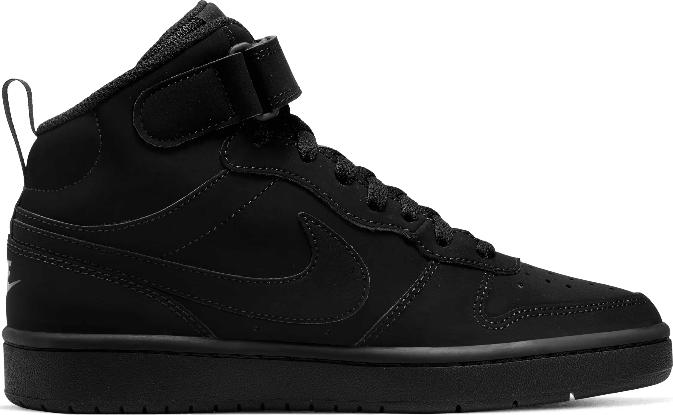 Nike Court Borough Mid 2 Triple Black Nubuck (GS)