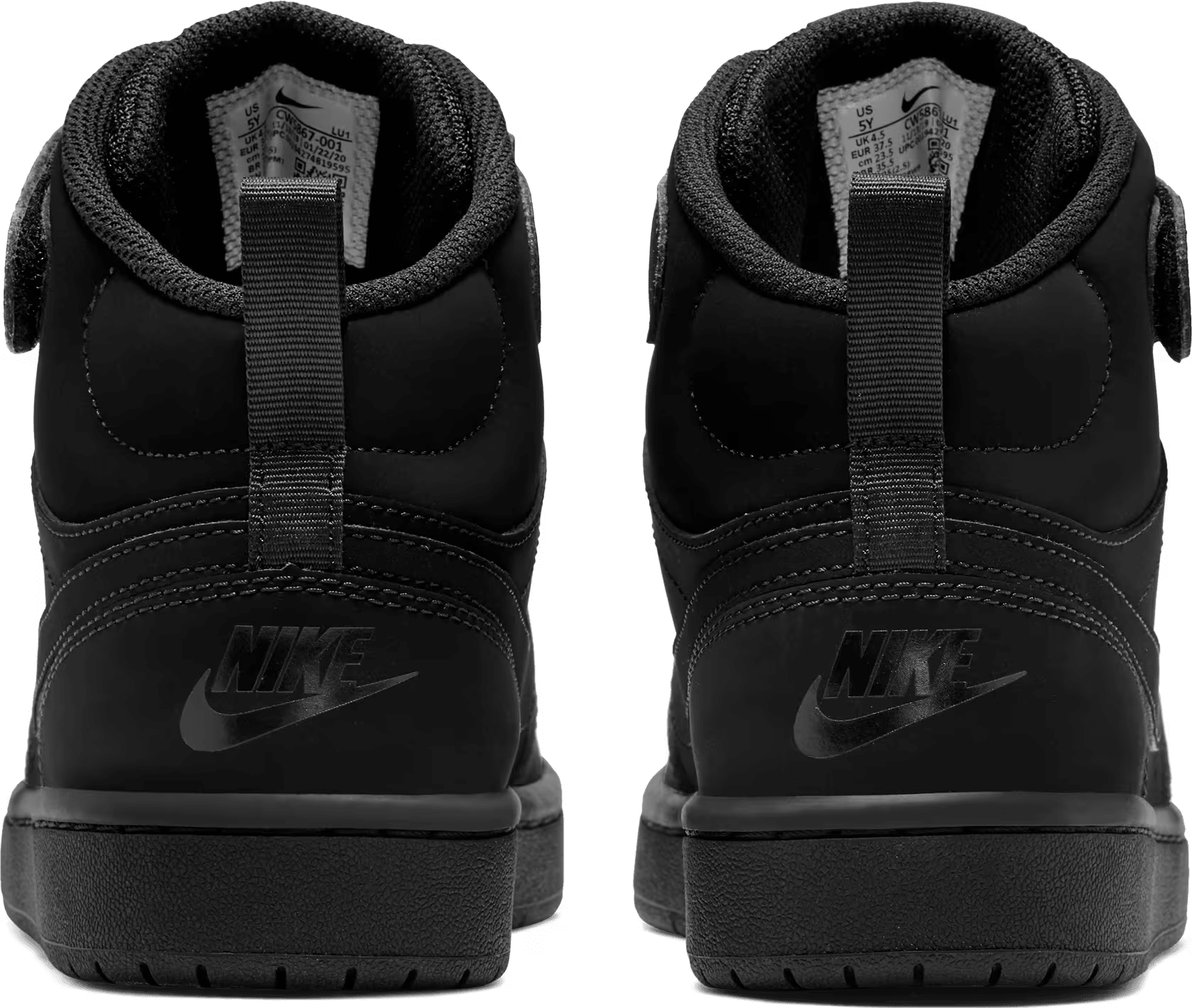 Nike Court Borough Mid 2 Triple Black Nubuck (GS)