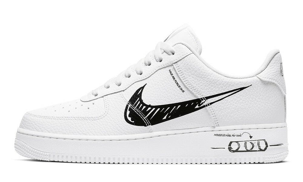 nike af1 zwart wit