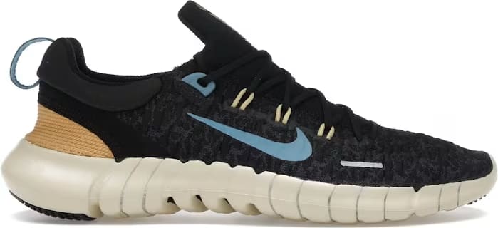 Nike Free Run 5.0 Next Nature Black Anthracite Wheat Gold Noise Aqua (Women's)