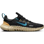 Nike Free Run 5.0 Next Nature Black Anthracite Wheat Gold Noise Aqua (Women's)