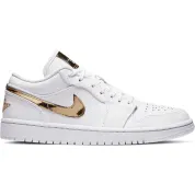Air Jordan 1 Low SE Wmns "White Metallic Gold"