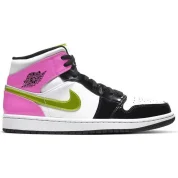 Air Jordan 1 Mid White Black Cyber Pink