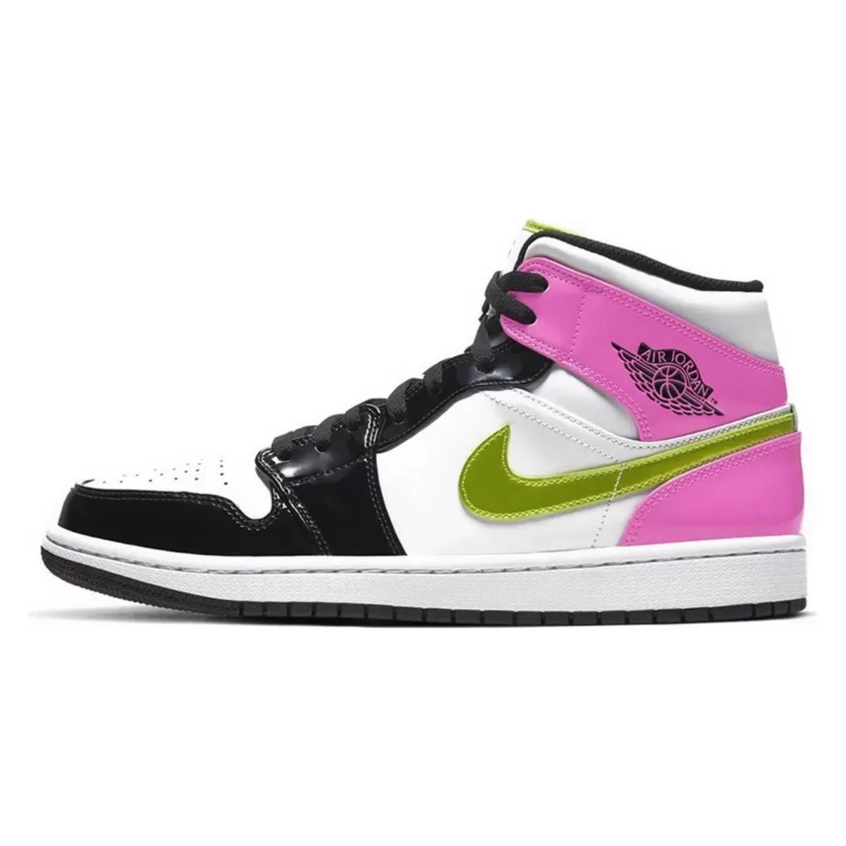 Air Jordan 1 Mid White Black Cyber Pink