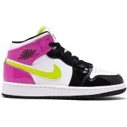Jordan 1 Mid White Black Cyber Pink (GS)
