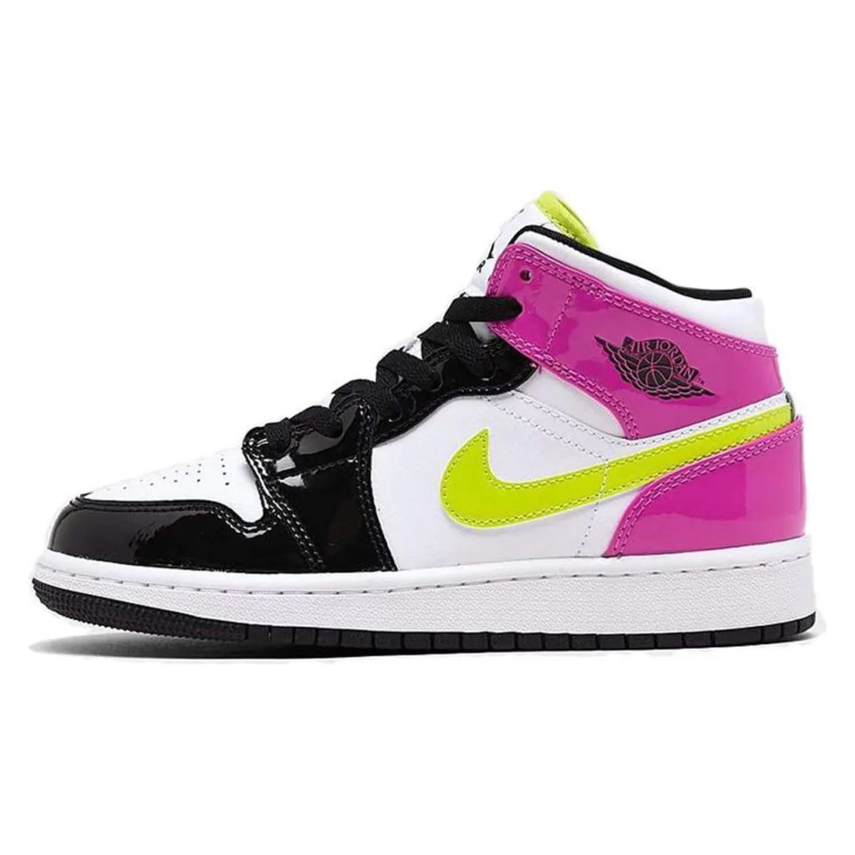 Jordan 1 Mid White Black Cyber Pink (GS)