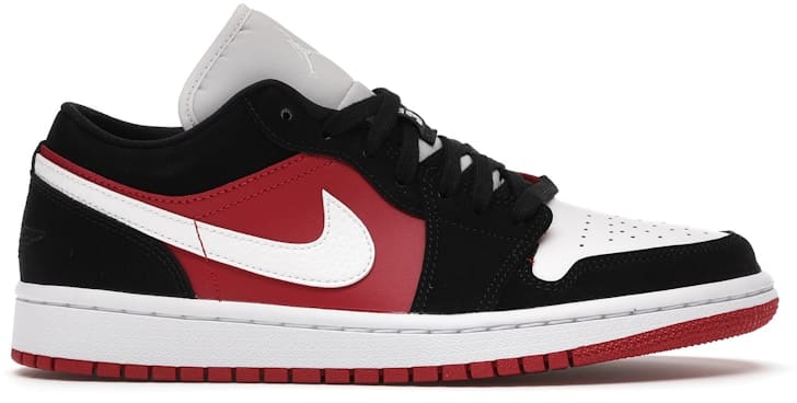 Jordan 1 low red black best sale