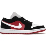 Air Jordan 1 WMNS Low Black White Gym Red