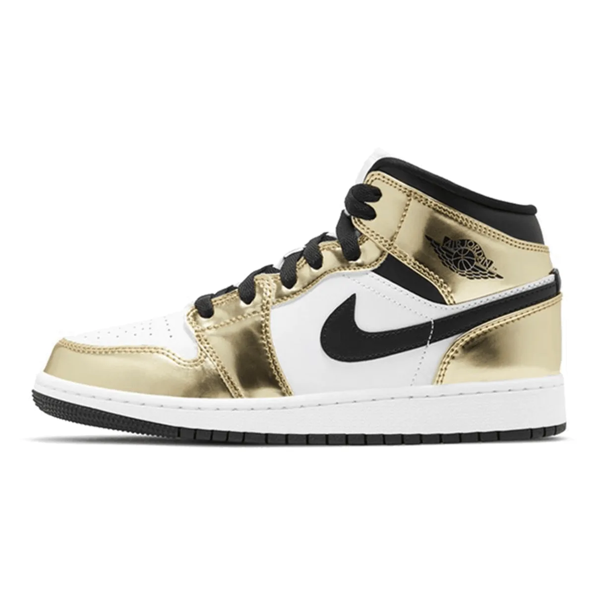 Air Jordan 1 Mid Metallic Gold Black White (GS)