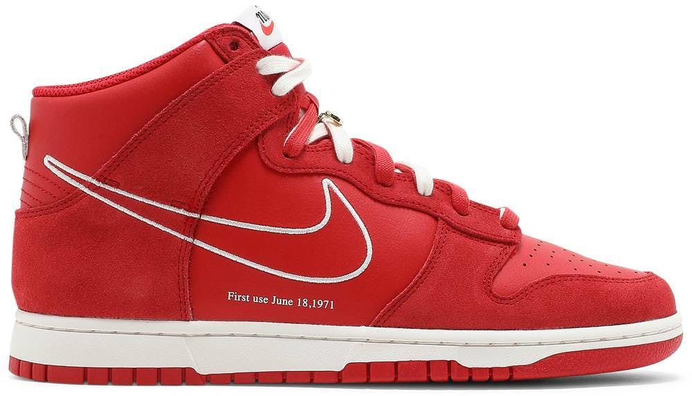 dunk high red and white