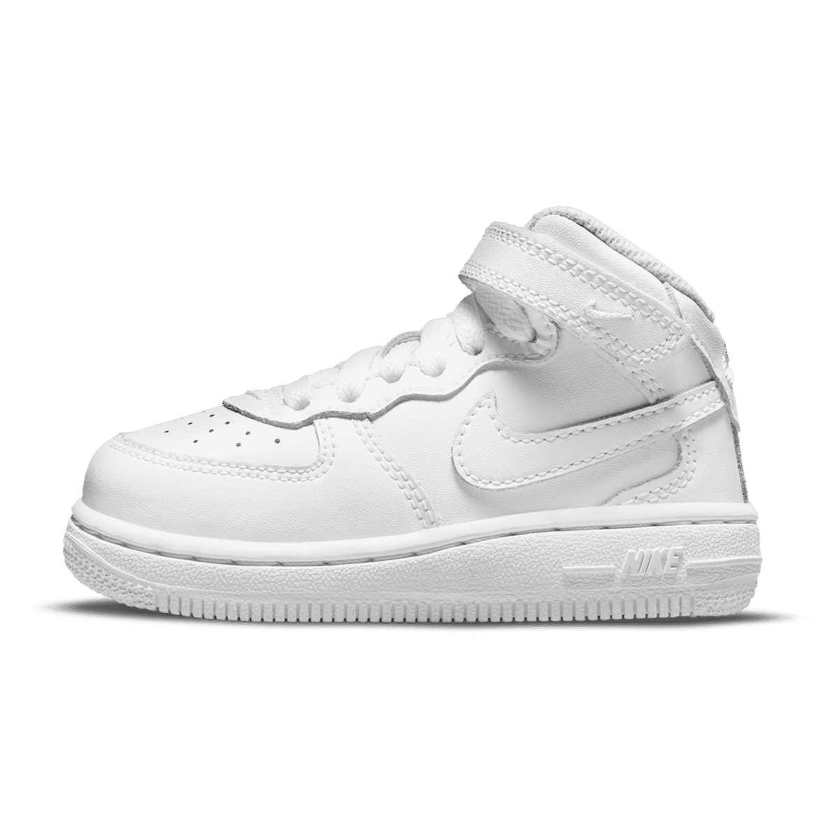 Nike Kids Air Force 1 Mid TD "White on White"