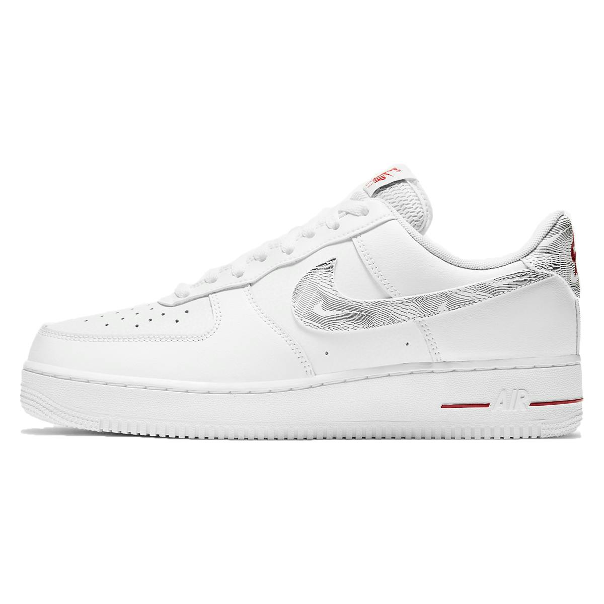 Nike Air Force 1 Low White University Red Topography Pack