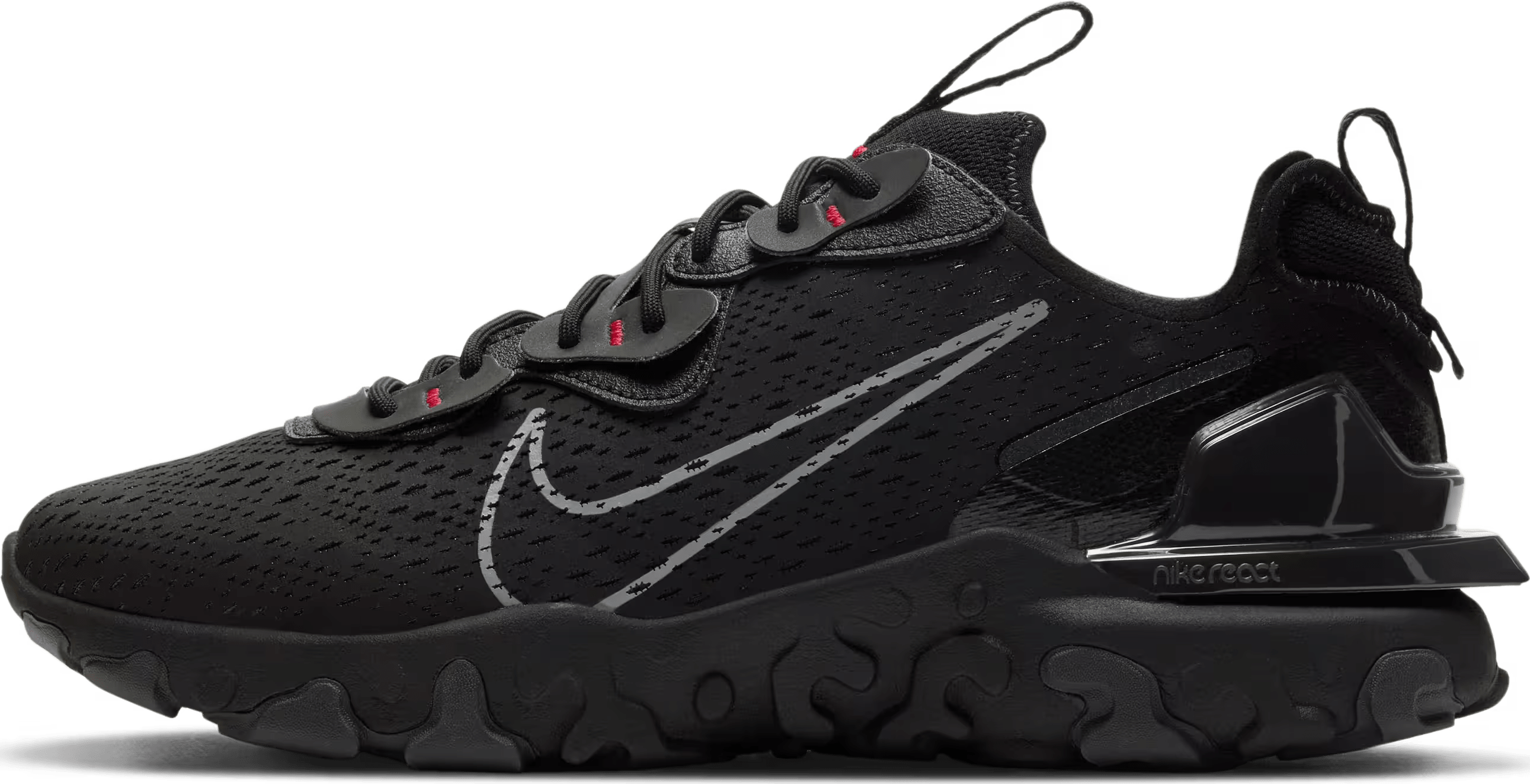 Nike React Vision Black Grey Swoosh