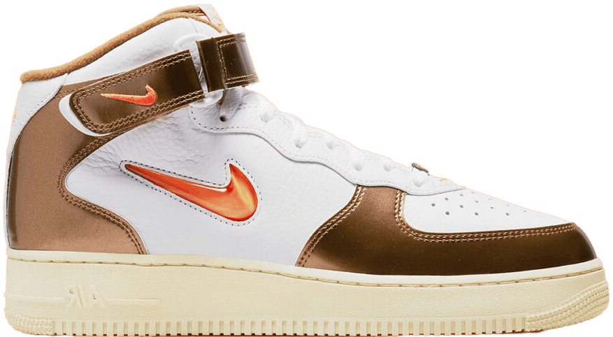 brown and orange air force ones