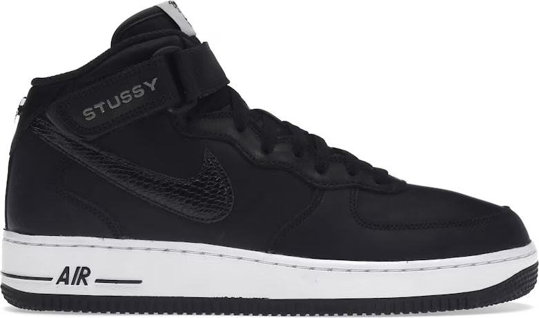 Stussy x Nike Air Force 1 Mid “Black”