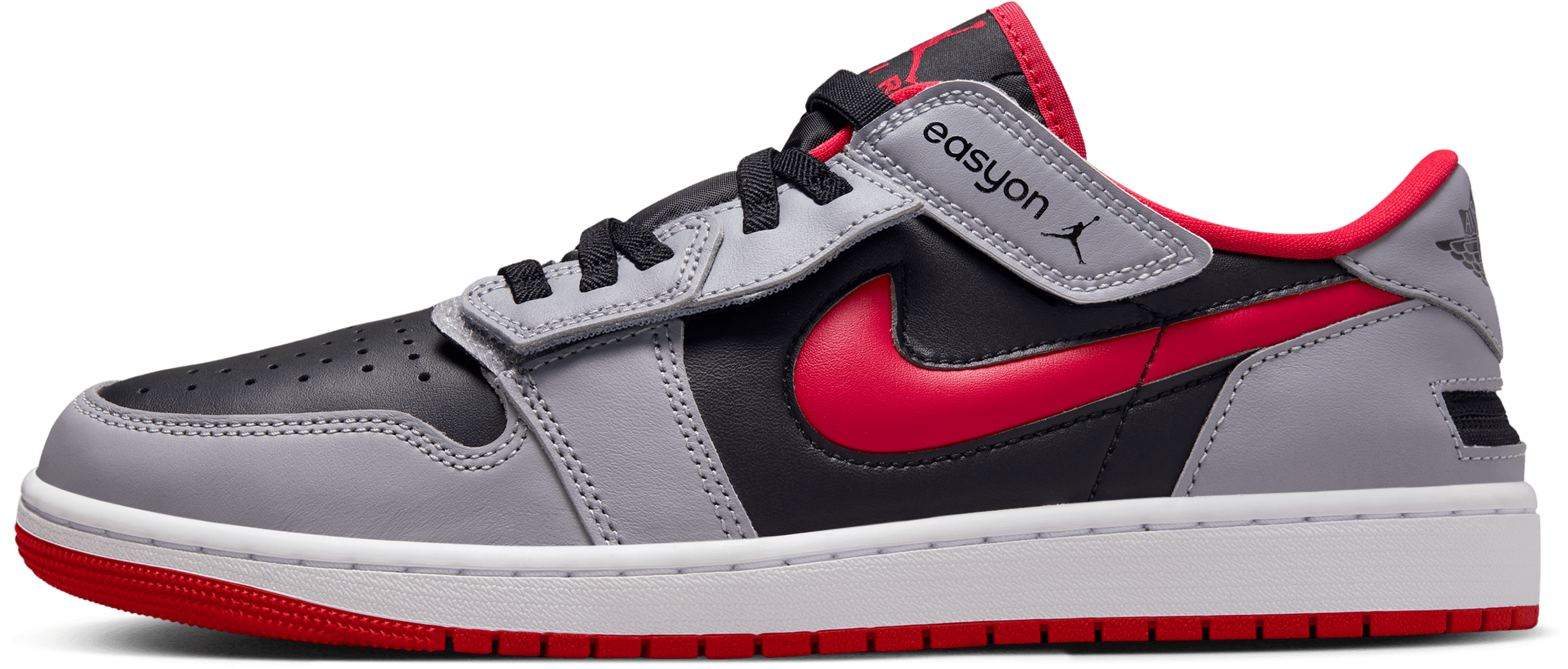 Air Jordan 1 Low FlyEase "Fired Red / Cement Grey"