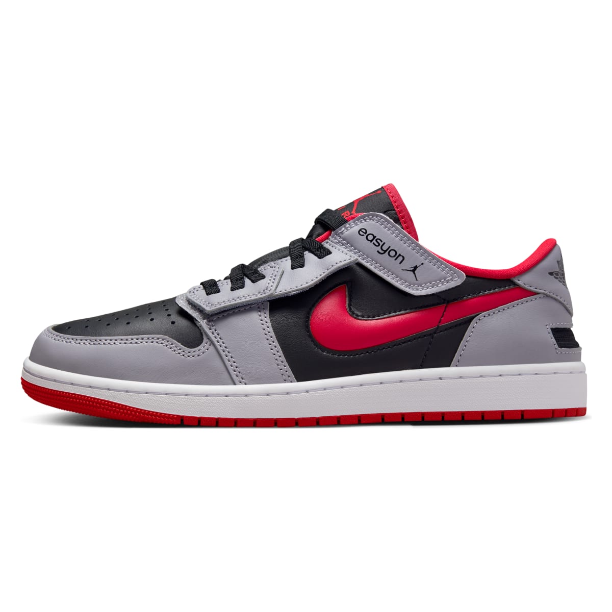 Air Jordan 1 Low FlyEase "Fired Red / Cement Grey"