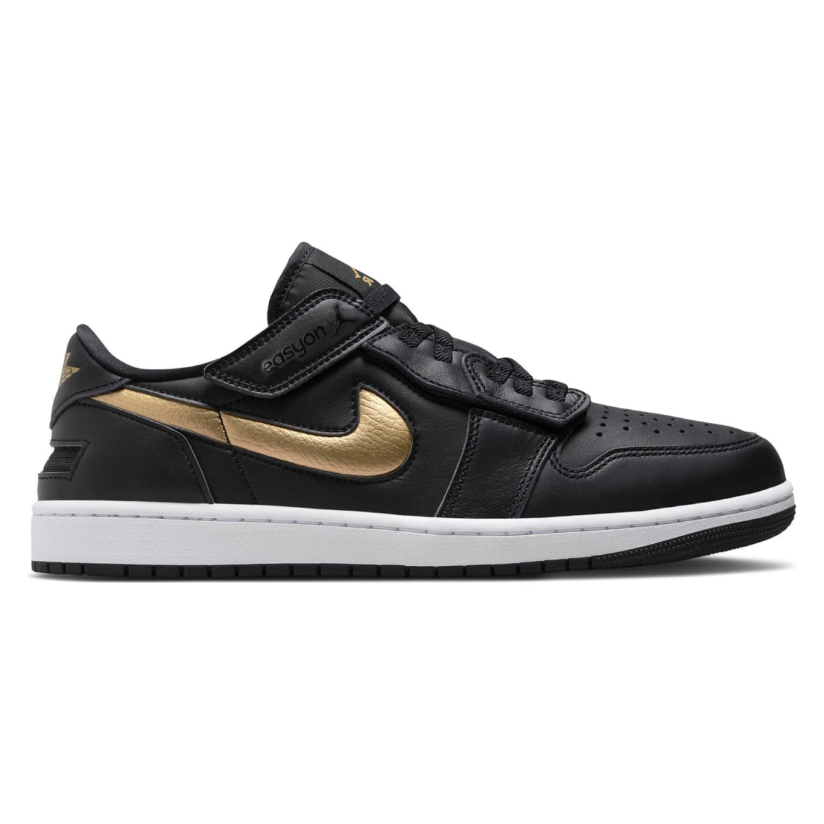 Air Jordan 1 Low FlyEase "Black Metallic Gold"