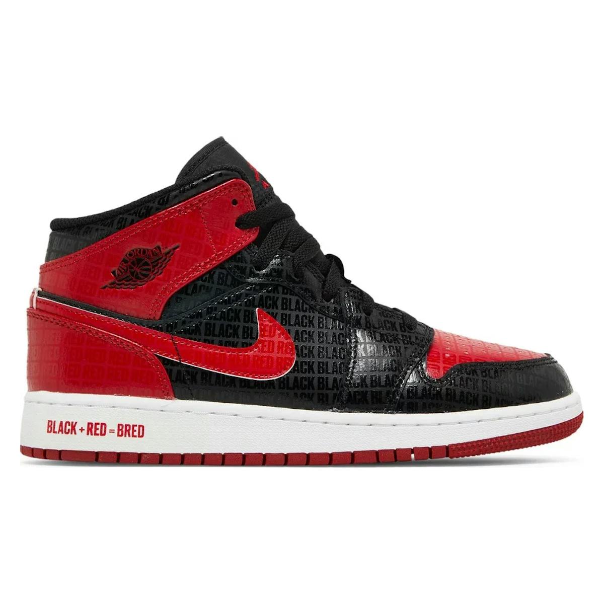 Air Jordan 1 Mid “Black + Red = Bred”