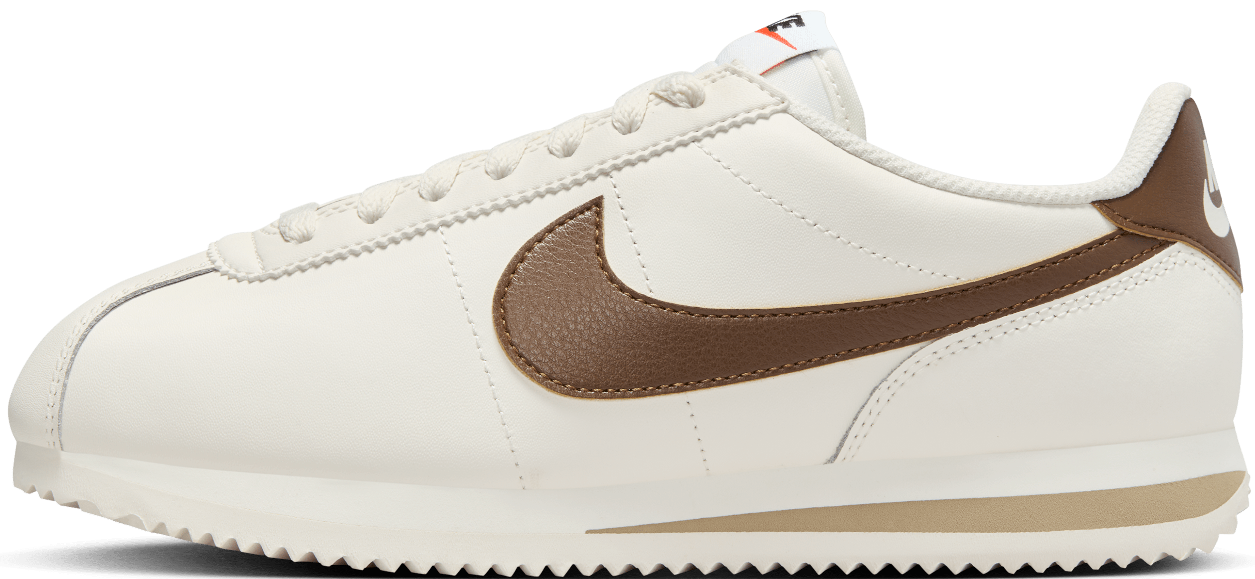 Burgundy and white nike top cortez