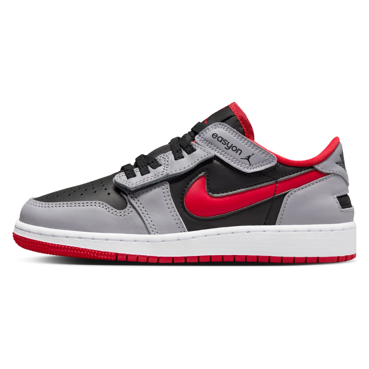 Air Jordan 1 Low FlyEase GS "Fire Red / Cement Grey"