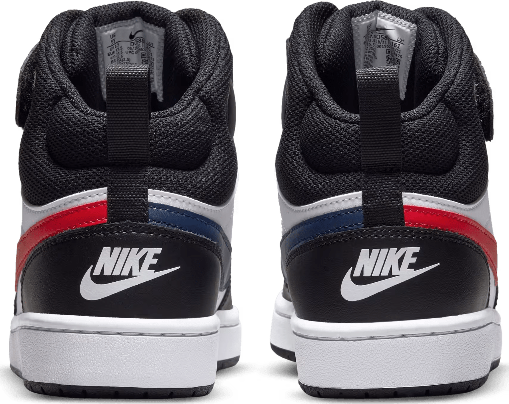 Nike Court Borough Mid 2 White Black University Red (GS)