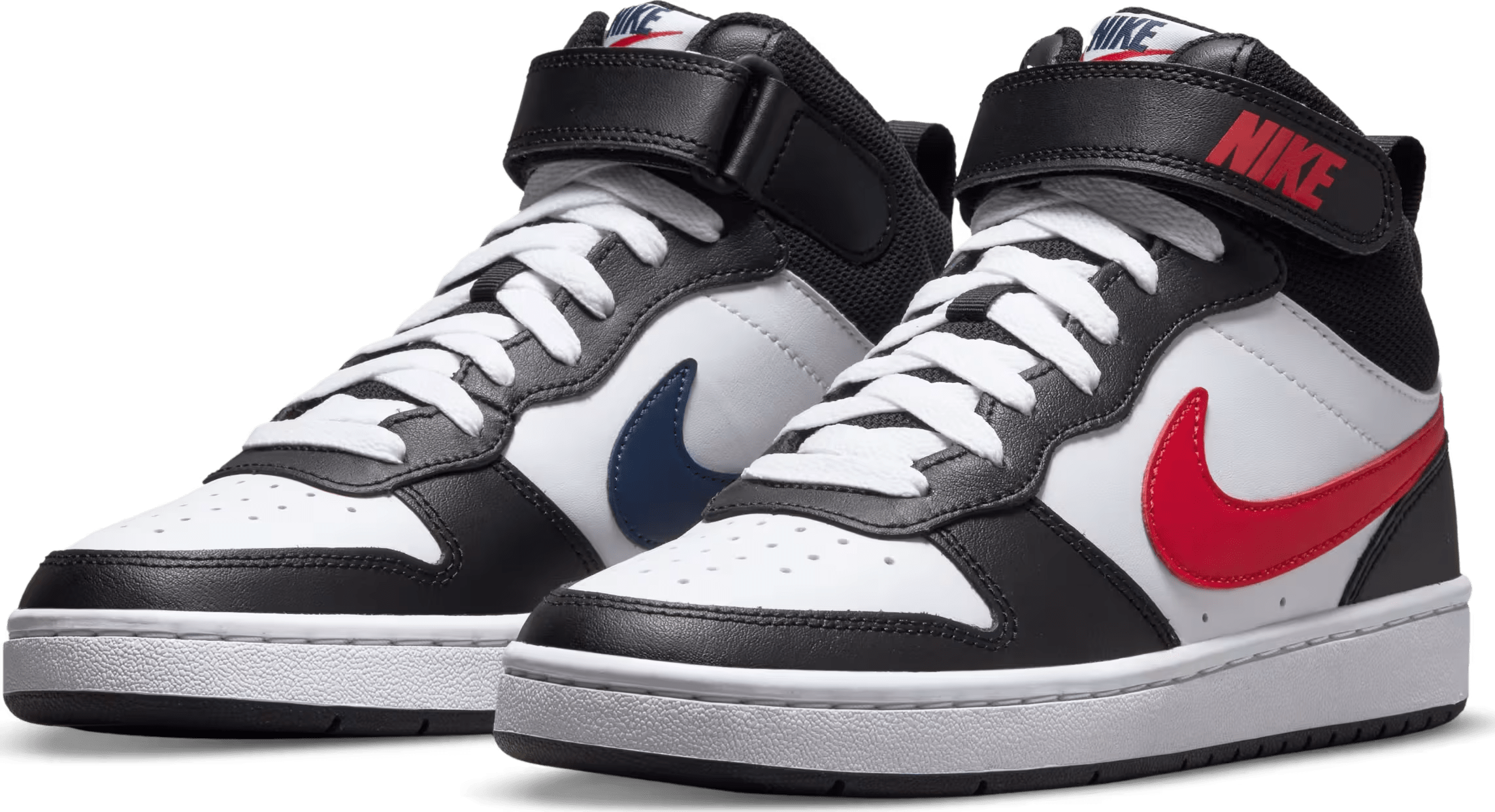 Nike Court Borough Mid 2 White Black University Red (GS)