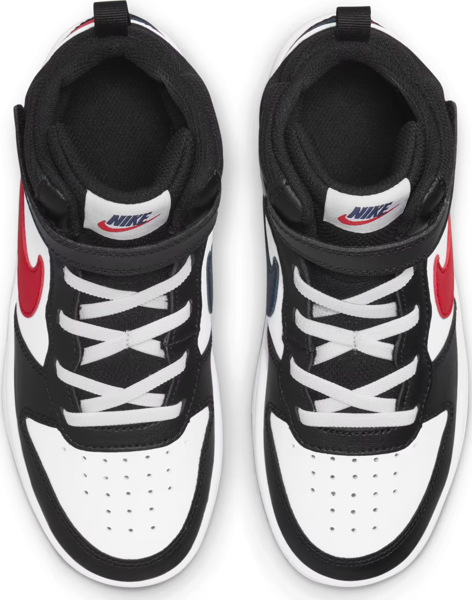 Nike Court Borough Mid 2 White Black University Red (PS)