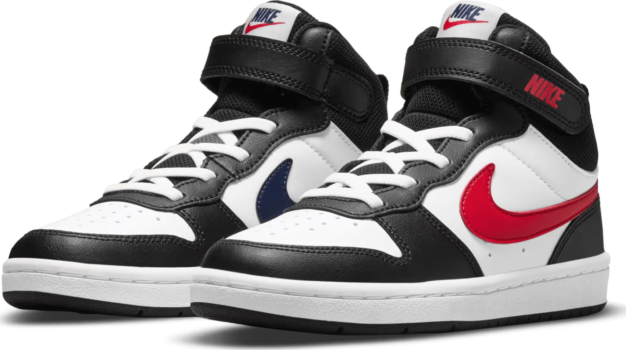 Nike Court Borough Mid 2 White Black University Red (PS)